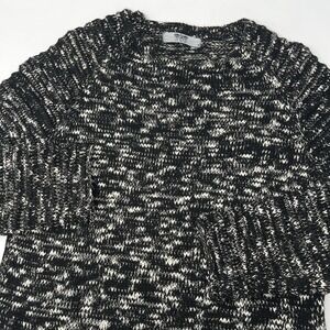 Leif Nelson Black Knit‎ Crewneck Fitted Sweater Size Small Acrylic Cotton